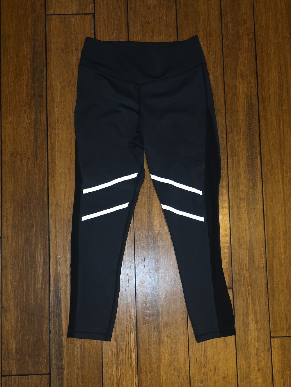 ZYIA Black Leggings with White Stripe Detail